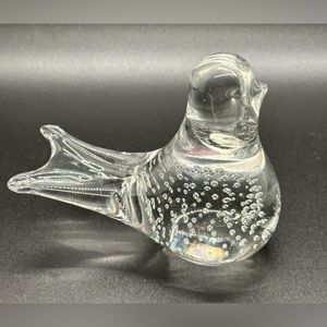 Vintage Towle By Leonard Bubble Bird Paperweight Figurine Crystal